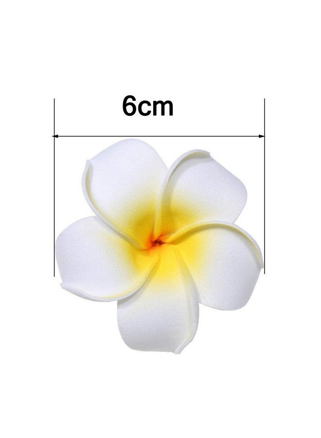Pursuestar 25Pcs 2.4" Mix Colors Foam Hawaiian Frangipani Artificial Plumeria Flower Hat Hair Clips For Home Bridal Wedding Party Beach Vacation Decoration - Image 2