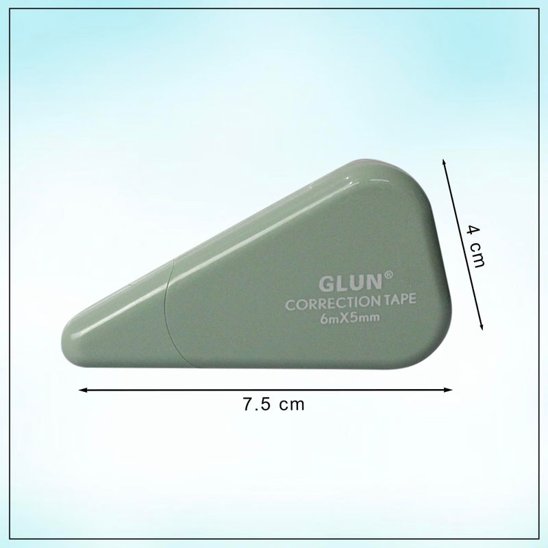 GLUN GLUN® White Stripe Correction Tape Pack of 6 (6M Each) White Strip Error Correction Tape 5mm Thickness with Front Cap use in Office, Schools, Project, & Assignment  - Image 5