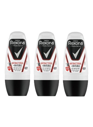 3 Pcs Rexona Invisible Antibacterial Deodorant