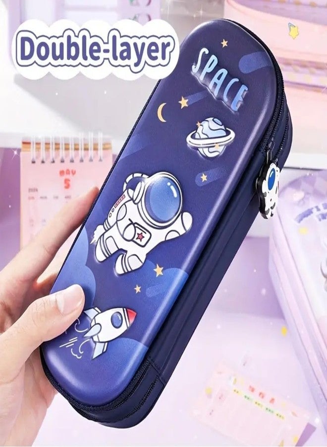 Stylbase Pencil Box Suitcase for Boys & Girls | Hard School Pencil Case Geometry Box with Password Lock & Handle | Pencil Pouch for School Supplies Kids (Duke Blue) - Image 3