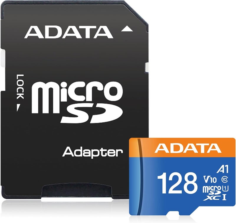 أداتا بطاقة ذاكرة Premier 128GB MicroSDHC/SDXC UHS-I Class 10 V10 A1 مع محول، سرعة قراءة تصل إلى 100 ميجابايت/ثانية (AUSDX128GUICL10A1-RA1) - Image 2