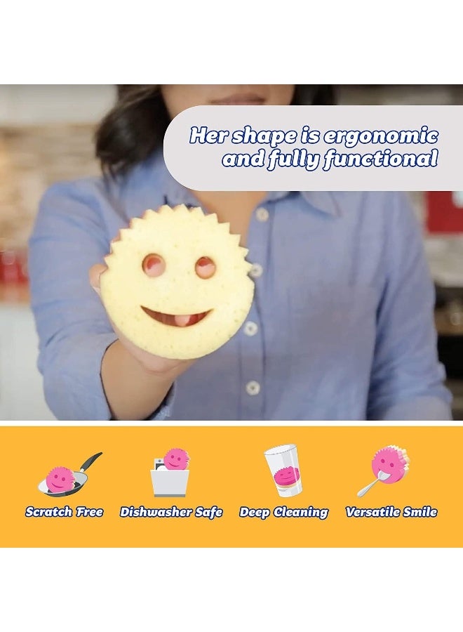 Scrub Daddy Dual Sided Sponge and Scrubber - Scrub Mommy - Scratch Free Sponge for Dishes and Home, Soft in Warm Water, Firm in Cold, Odor Resistant, Multi Surface 8 Count (Pack of 1) - Image 3