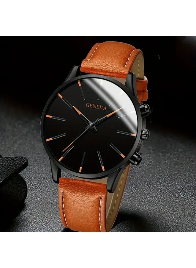 Geneva Men's Fashion Round Quartz Watch