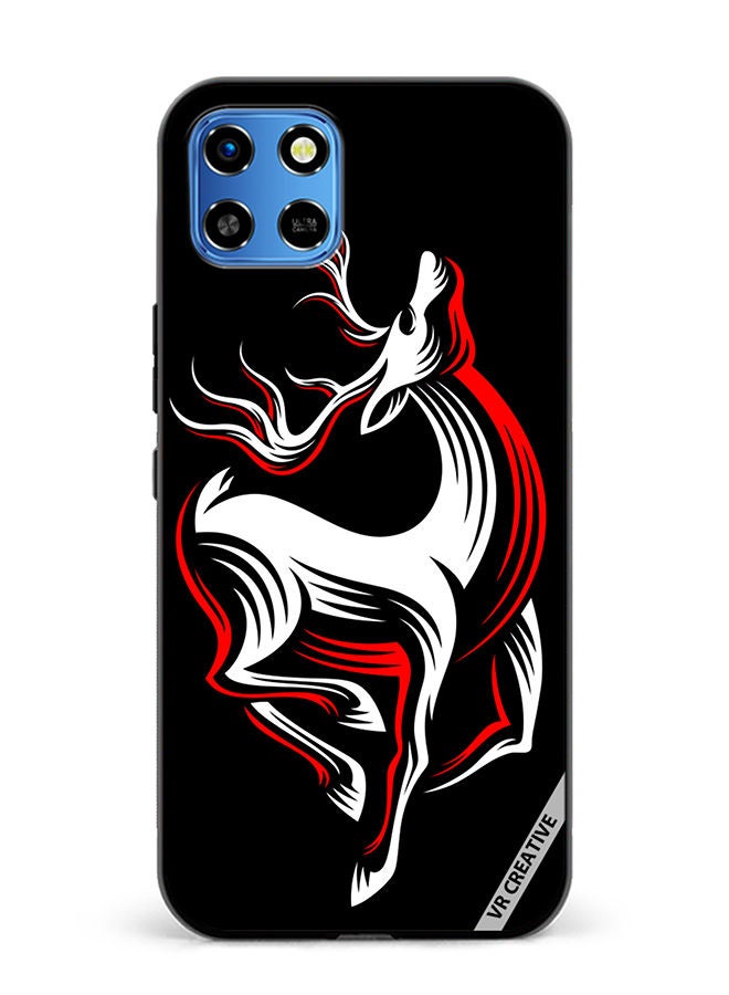 VR CREATIVE Protective Case Cover For Infinix Smart 6 HD Deer On A Black Design Multicolour - Image 1