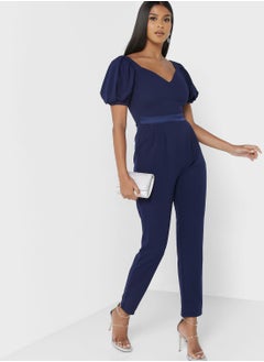 Sweetheart Neck Pocket Detail Jumpsuit