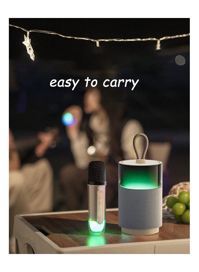 SAST - High Sound Quality Bluetooth Speaker with Microphone Portable Karaoke Speaker Kits with 2 Wireless Microphones with Noise Reduction/Colorful Light/Subwoofer/Long Battery Life for Vlog - Image 1