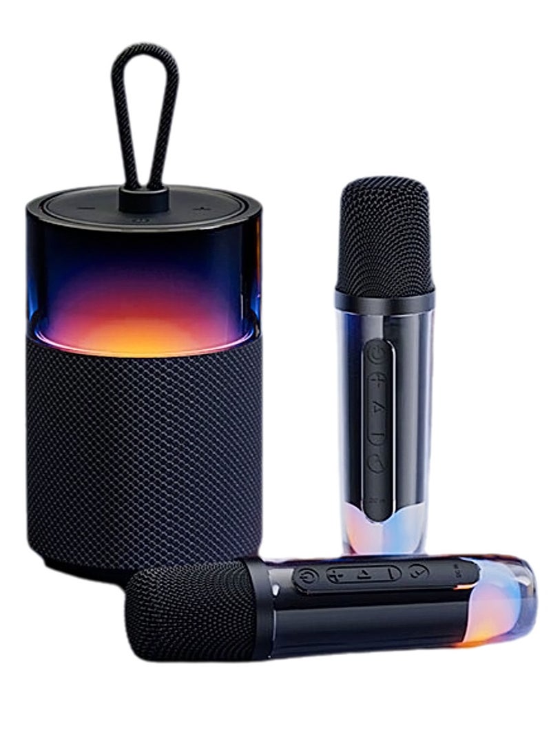 SAST - High Sound Quality Bluetooth Speaker with Microphone Portable Karaoke Speaker Kits with 2 Wireless Microphones with Noise Reduction/Colorful Light/Subwoofer/Long Battery Life for Vlog - Image 1