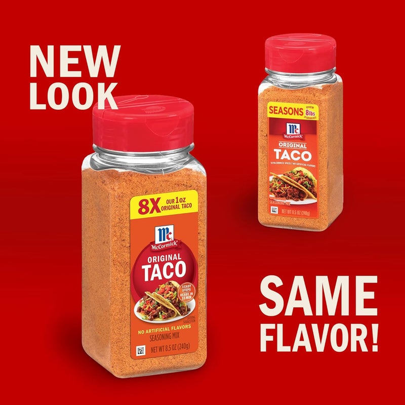 McCORMICK خلطة توابل تاكو الأصلية من مكورميك - 8.5 أونصة في جرة، بدون MSG، بدون نكهات صناعية - Image 4
