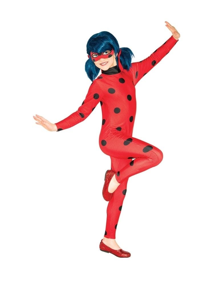 Ladybug Kids Ladybug Costume – Red & Black Polka Dot Fancy Dress Outfit - Image 1