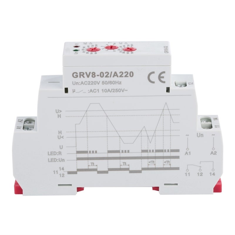 GEYA Voltage Monitoring Relay 18mm Width True RMS Measurement - High Accuracy Overvoltage Protection Relay for Electrical Equipment - Image 2