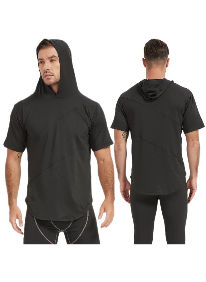 Men'S Fitness Clothes Men'S Summer Breathable Hooded T Shirt Quick Drying Basketball Running Vintage T Shirt Men'S Clothing - Image 1