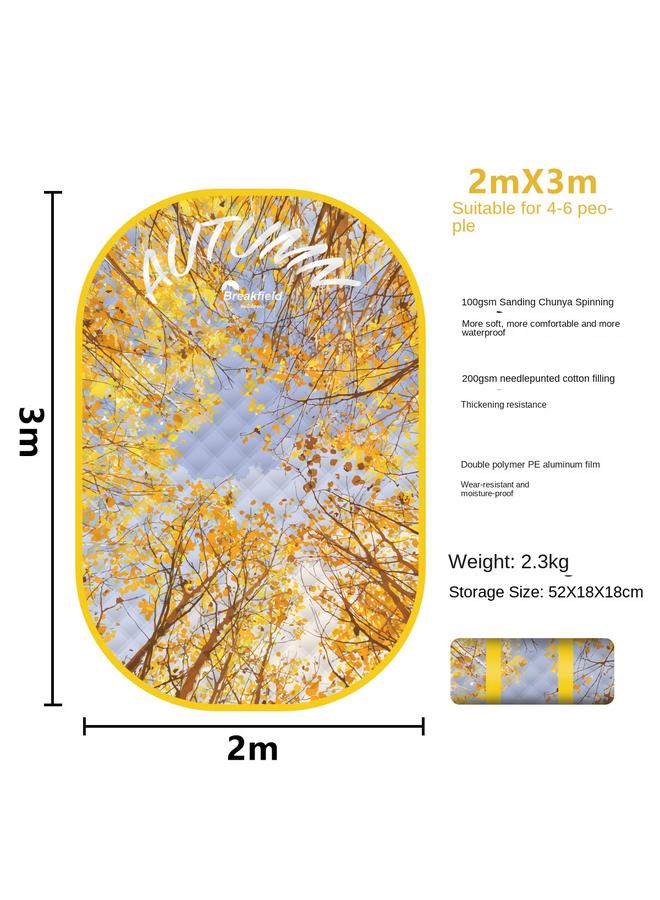 Bluejw Beifu Breakfield Thickened Ultrasonic Picnic Mat Outdoor Camping Mat Waterproof Portable Lawn Moistureproof Mat - Image 1