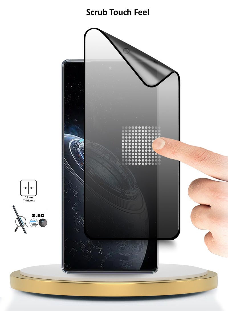 Wtech Infinix GT 20 Pro 5G 2024 Nano Ceramic Privacy Full Glue Full Cover Matte Flexible Screen Protector (MSCNMP) - Clear/Black - Image 2