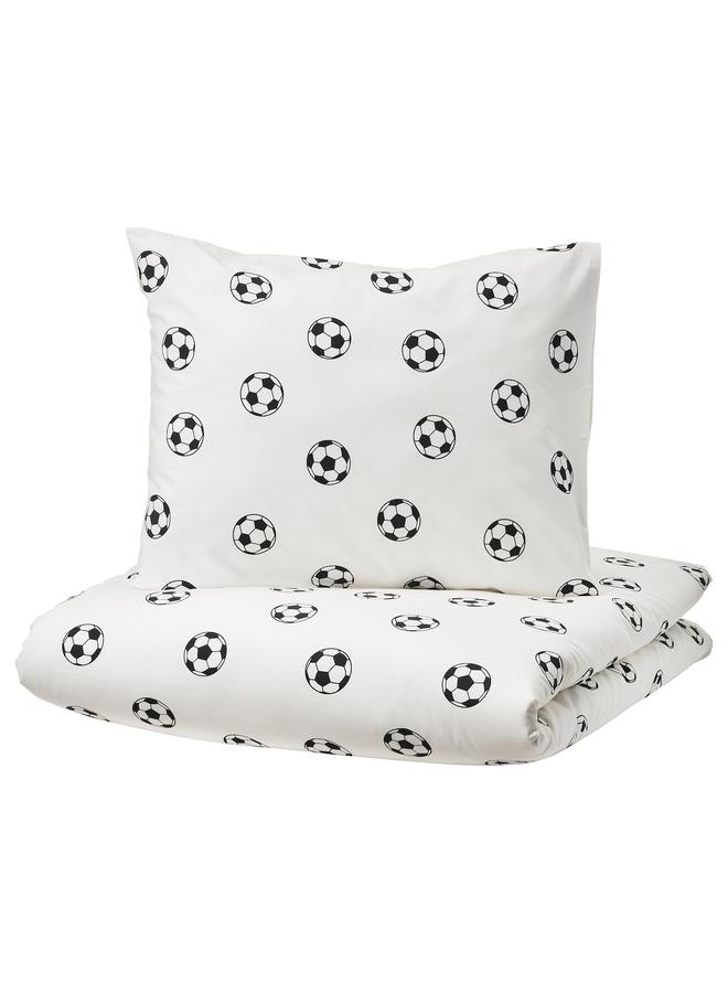 erorex Duvet Cover And Pillowcase, Football Pattern, 150X200/50X80 Cm - Image 1