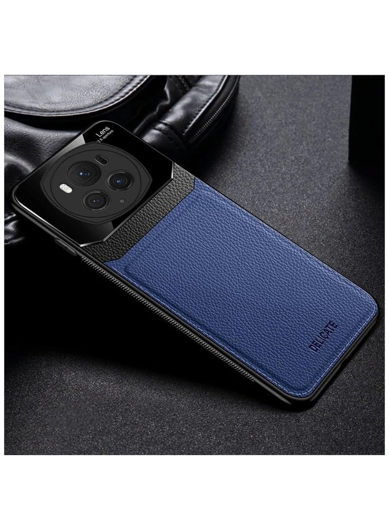 حافظة هاتف Honor Magic 6 Pro، مصنوعة من الجلد الصناعي الفاخر مع حماية للكاميرا من الزجاج، نحيفة ومقاومة للخدوش، توفر حماية كاملة للهاتف.