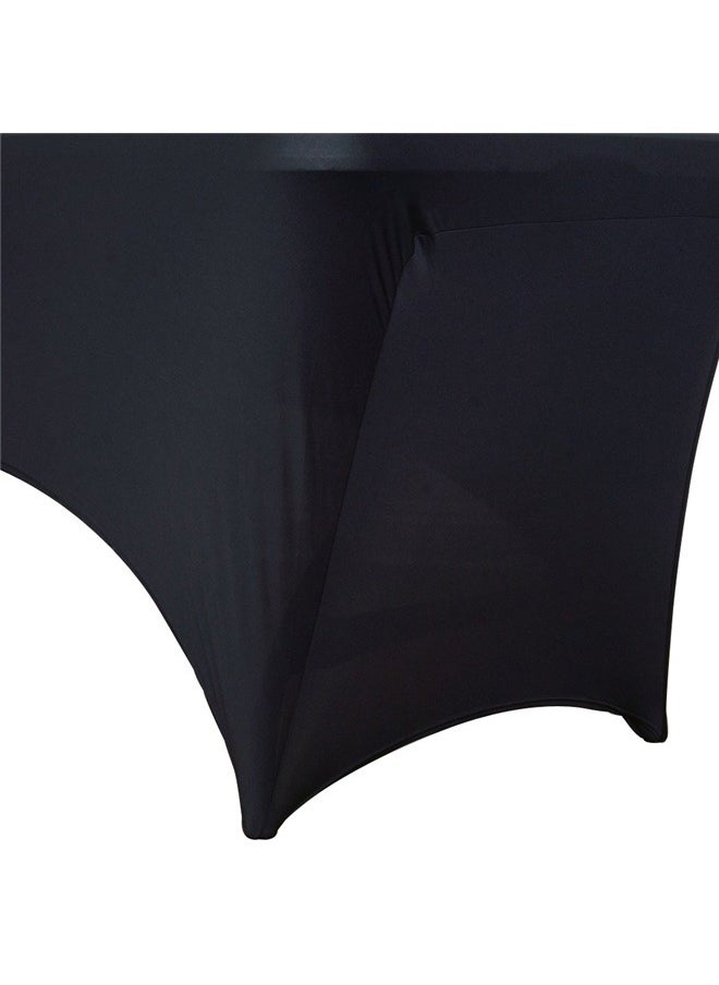 yongsheng Spandex Fabric Fitted Table Cloth Black 183*76*76CM，OutdoorLines Fitted Black Tablecloth for Rectangle Table - Elastic Spandex Massage Bed Stretch Wrinkle Free Table Covers for Party, Wedding, Birthday, Banquet  - Image 4