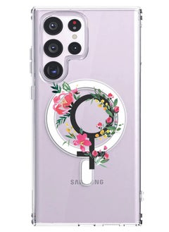 Magnetic Case for Samsung Galaxy S23 Ultra 6.8-inch Compatible with MagSafe Wireless Charging, Shockproof Phone Bumper Cover womens day floral copy
