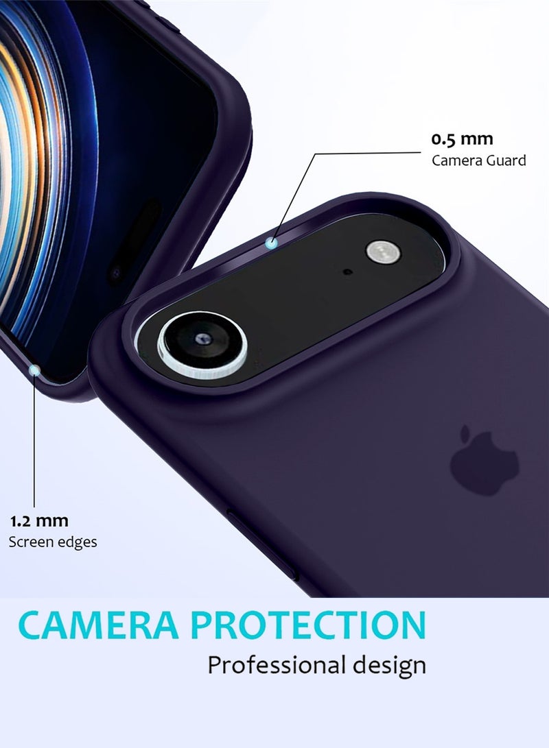 دبليو تيك غلاف هاتف أبل آيفون  إير 5G 2025 من السليكون السائل الفاخر عالي الجودة (MCRPSN) - اللون بنفسجي الباذنجان - Image 4