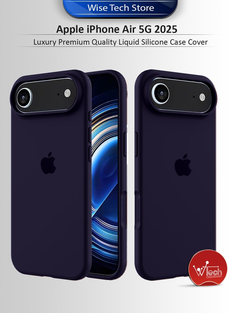 دبليو تيك غلاف هاتف أبل آيفون  إير 5G 2025 من السليكون السائل الفاخر عالي الجودة (MCRPSN) - اللون بنفسجي الباذنجان - Image 1