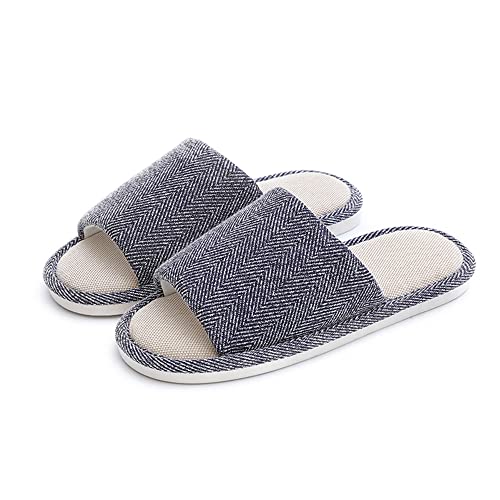 AioTio Fabric Slippers - Indoor/Outdoor, Non-Slip, Four Seasons, Soft Bottom, Couple Slippers for Men & Women (Navy Blue 13-14 Women/11-12 Men) - Image 1