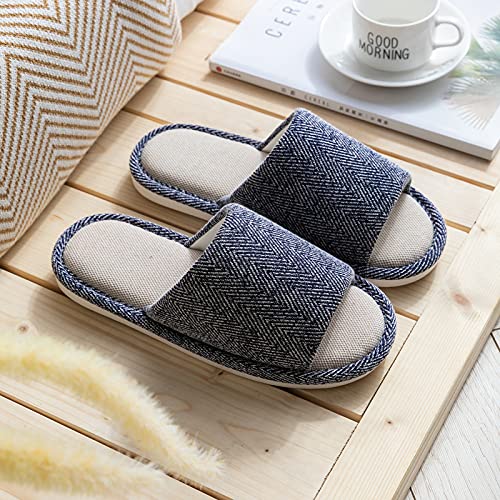 AioTio Fabric Slippers - Indoor/Outdoor, Non-Slip, Four Seasons, Soft Bottom, Couple Slippers for Men & Women (Navy Blue 13-14 Women/11-12 Men) - Image 2