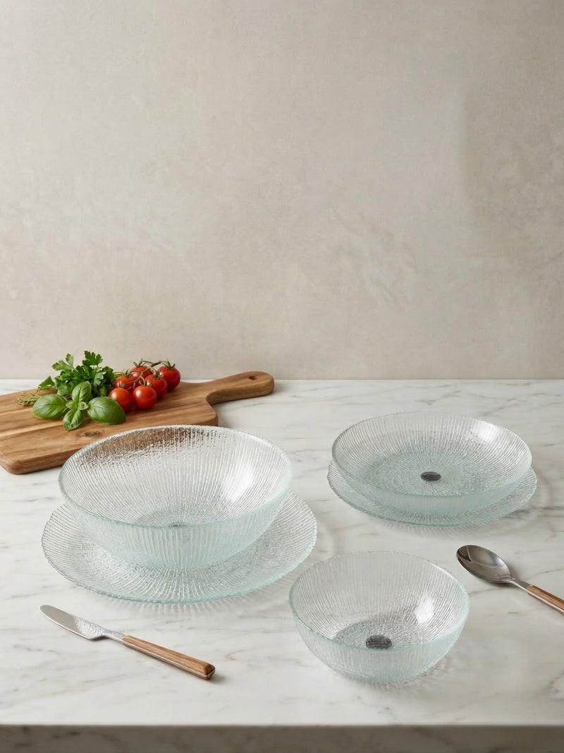 HomePro transparent 25-Pieces Sunray Glass Dining Set - Image 2