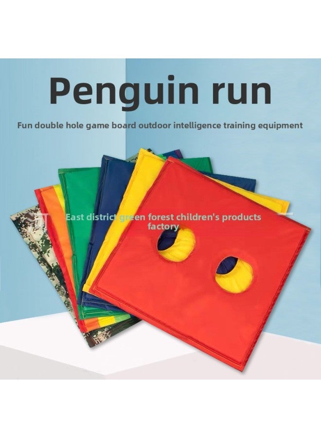 Kindergarten Rainbow Double-hole Foam Pad Penguin Running Body Coordination Body Intelligent Training Game System Equipment-Color:Blue-Specifications:Small (38*38cm) - Image 2