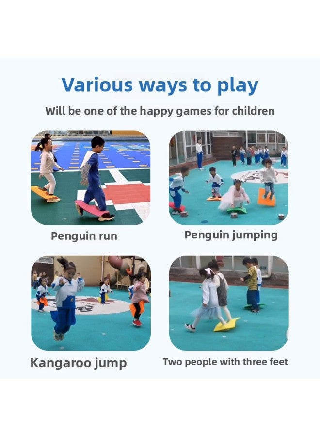 Kindergarten Rainbow Double-hole Foam Pad Penguin Running Body Coordination Body Intelligent Training Game System Equipment-Color:Blue-Specifications:Small (38*38cm) - Image 5