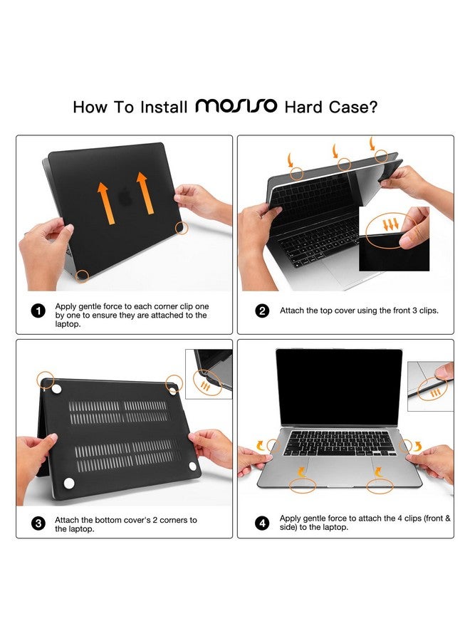 موسيسو جراب موسيسو متوافق مع ماك بوك إير 15 بوصة إصدار 2025 2024 2023 M4 A3241 M3 A3114 M2 A2941 شاشة ريتينا سائلة مع خاصية التعرف على اللمس، جراب واقٍ من البلاستيك الصلب، شفاف للغاية - Image 3