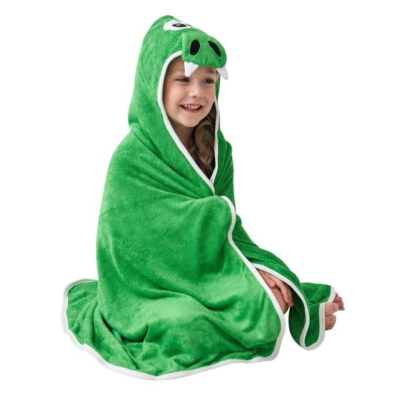 HIPHOP PANDA HIPHOP PANDA Hooded Towel Rayon Made from Bamboo Bath Towel with Bear Ears for Newborn Babie Toddler Infant Absorbent Large Baby Towel Dinosaur 30 x 30 Inch 