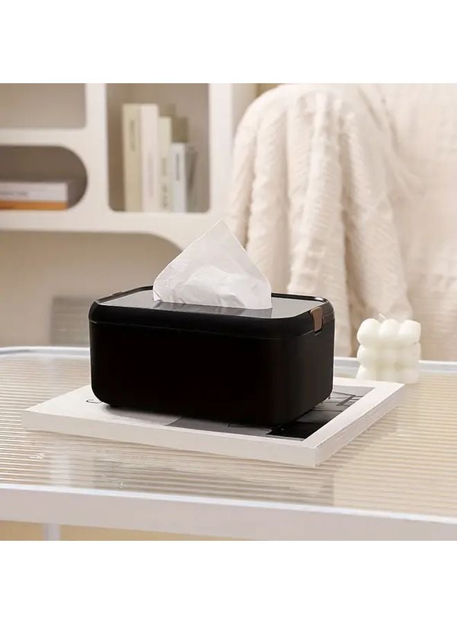 صندوق المناديل الأسود الشمالي المضاد للماء حامل مستطيل بسيط للحمام والمكتب - Image 1