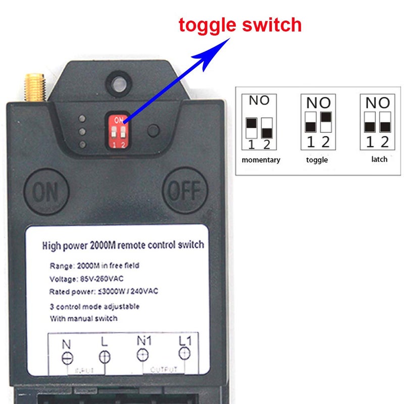 JIANGBAO 2000 Meters Long Distance Wireless Remote Control Switch high Power Water Pump Motor Lighting Industrial Wireless Remote Control Switch AC 110V 220V Relay Switch Transmitter High Range 6600ft - Image 3