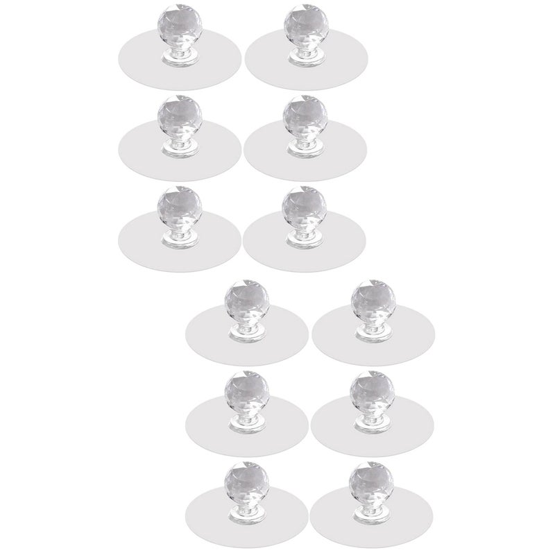 12 pcs Sticky Cabinet Knobs Punch-free Cabinet Handles Adhesive Drawer Knobs Dresser Handles - Image 1