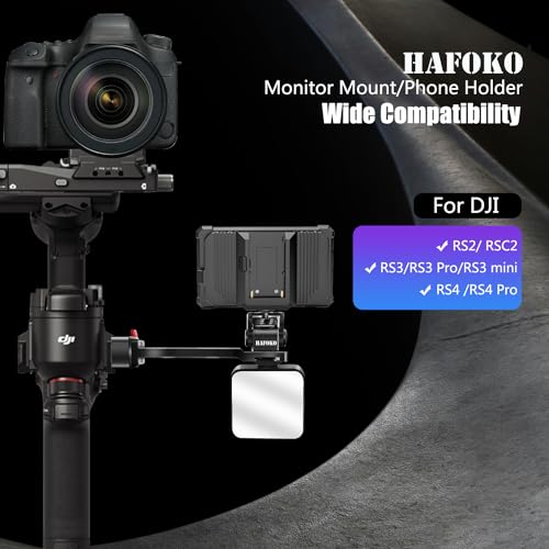 HAFOKO RS5 Gimbal Monitor Mount RS4 Phone Mount Extension Handle Metal with 14 Cold Shoe Phone Mount Compatible for DJI RS5RS4RS4 PRORonin S3 RS3 PRORonin S3 MiniRS2RSC2 Gimbal Stabilize - Image 3