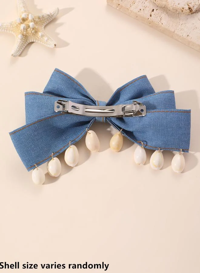 Take Two Shell Detail Bow Hair Clip