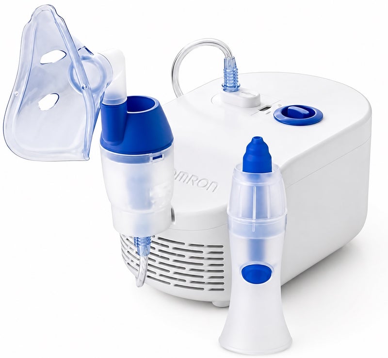 Omron NE-C102 Total Clean Nebulizer with Nasal Shower for Effective Respiratory Relief and Daily Hygiene