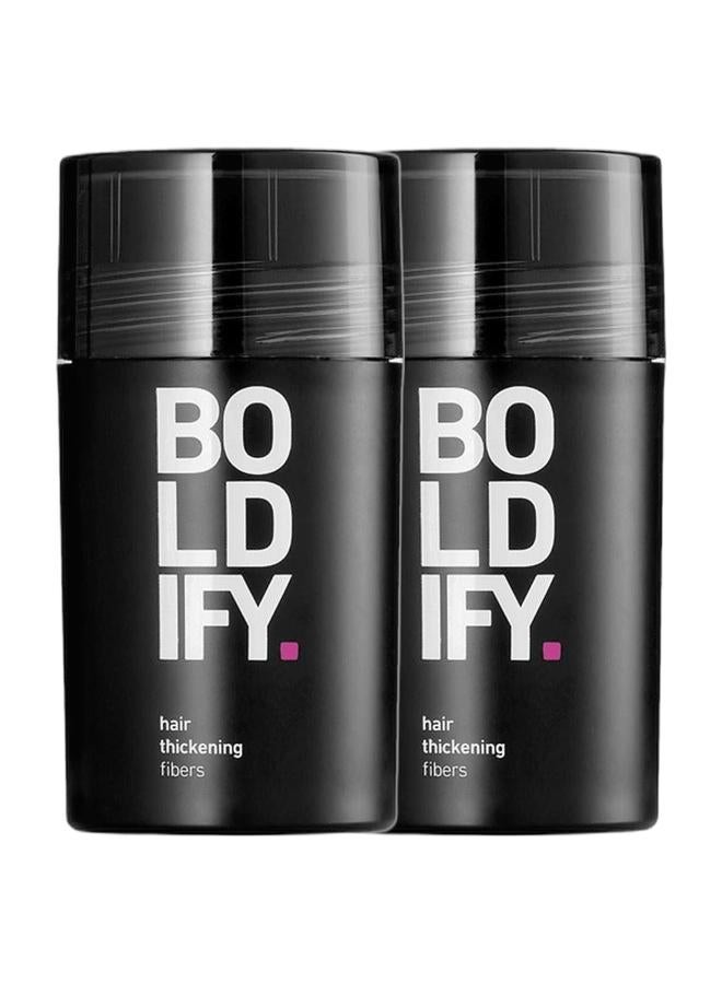 Boldify Superior Plant-Based Hair Thickening Fibers For Full Coverage – Completely Conceals Hair Loss, Thinning Areas, And Balding Spots With A Clump-Free, Seamless "Real Hair" Finish, Black (12G) & Superior Plant-Based Hair Thickening Fibers For Full Coverage – Completely Conceals Hair Loss, Thinning Areas, And Balding Spots With A Clump-Free, Seamless "Real Hair" Finish, Medium Brown (12G) Bundle - Image 1