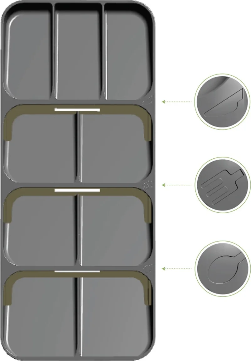 DECOBELLA Drawer Cutlery Drawer Organizer - Smoked