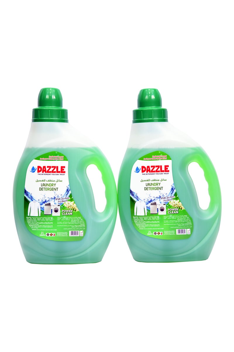 Dazzle OFFER PACK ( 2 Pack of 2L ) : Jasmine Laundry Detergent Liquid