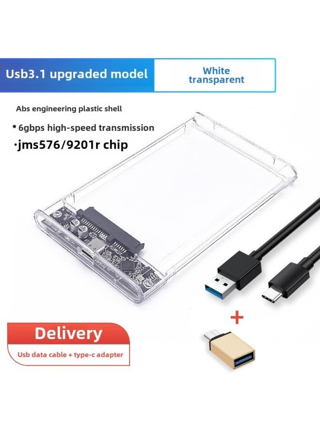 Transparent Box Notebook 2.5 Inch External Mobile Hard Disk Usb3.0 Solid State Typec Interface External-Color:3.1 Extremely Fast Version Color + Data Cable Adapter - Image 1