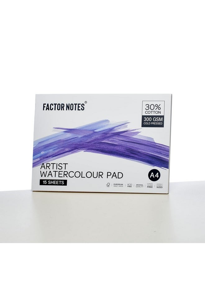 FACTOR NOTES FACTOR NOTES Artist Watercolour Pad: 30% Cotton, 300 GSM, Cold Pressed, Acid-Free Tearable Paper (A4), Oil Paint  - Image 4