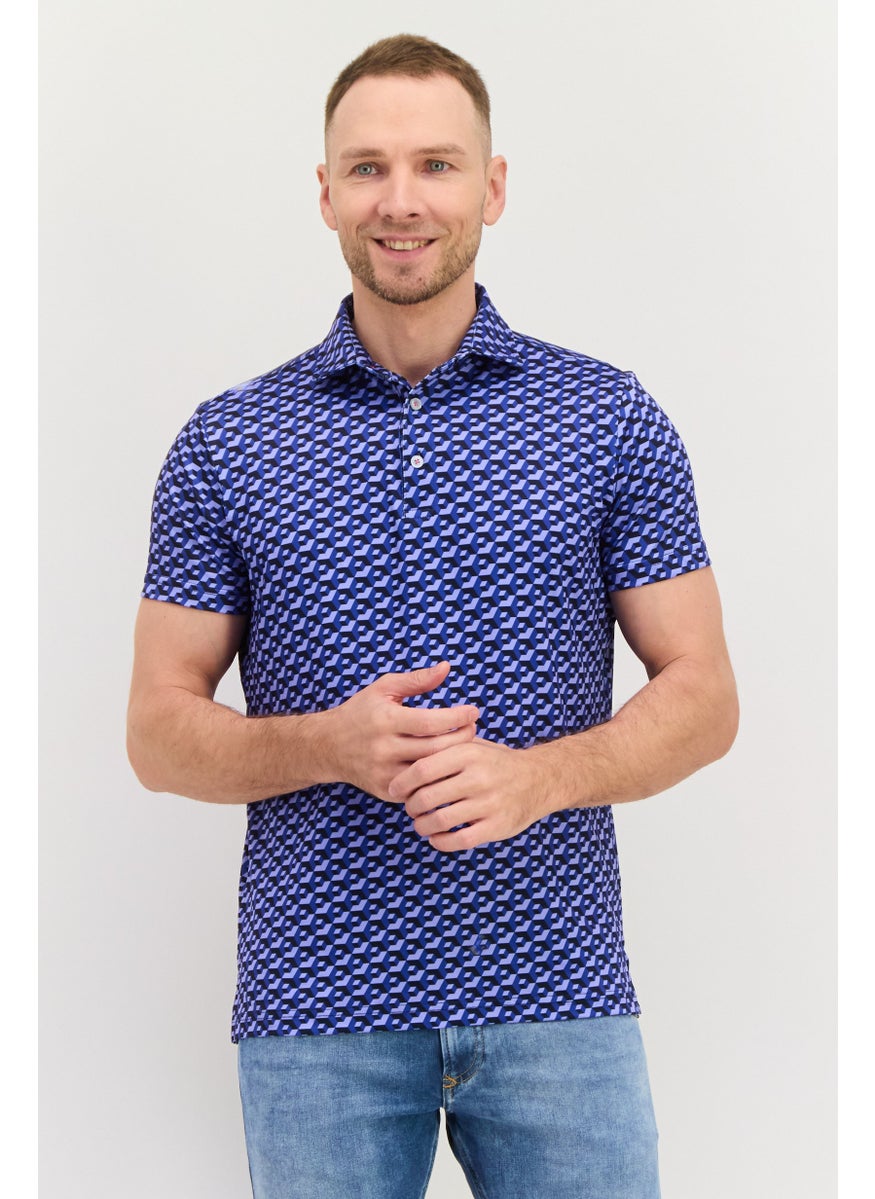 Tailorbyrd Men Regular Fit Embroidered Logo Short Sleeve Polo Shirts, Navy Combo  - Image 1