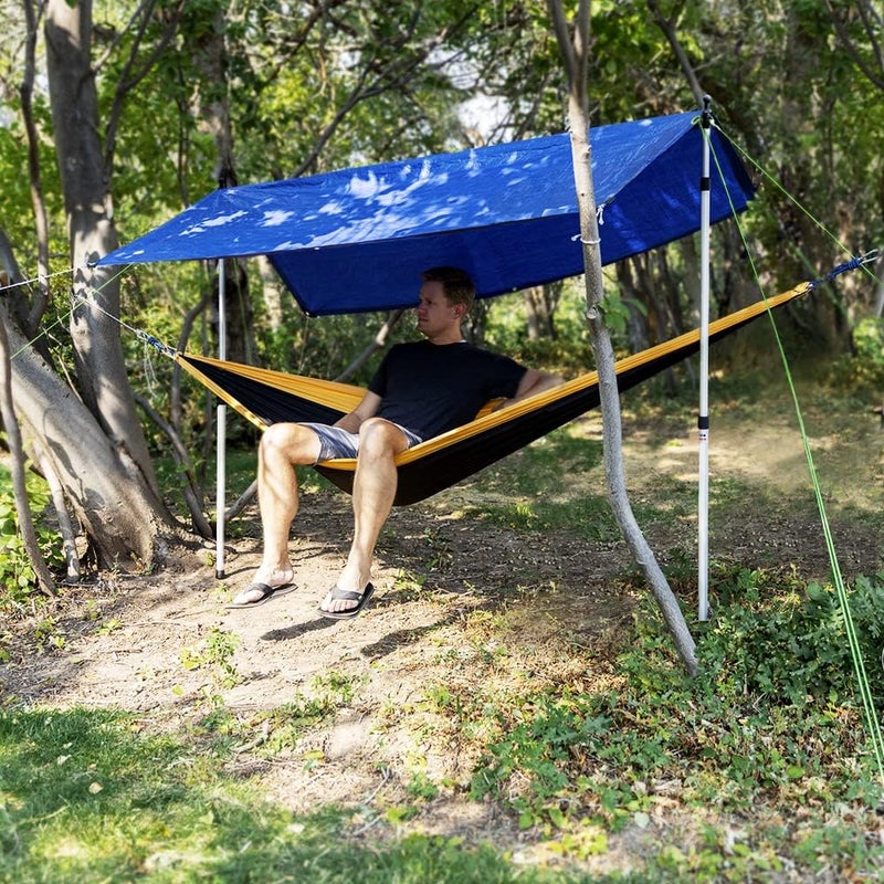 Everbeam Adjustable Tarp Poles - Extend to 92" - Portable & Lightweight, Ideal for Awning, Tent Fly - Includes Guy Lines, Stakes, Carry Bag - Image 3