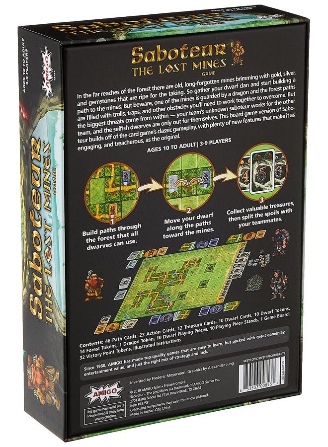 Amigo Saboteur: The Lost Mines Board Game Secret Role Semi Cooperative Easy To Learn & Perfect For Family Game Night Ages 10+ 3 9 Players - Image 3
