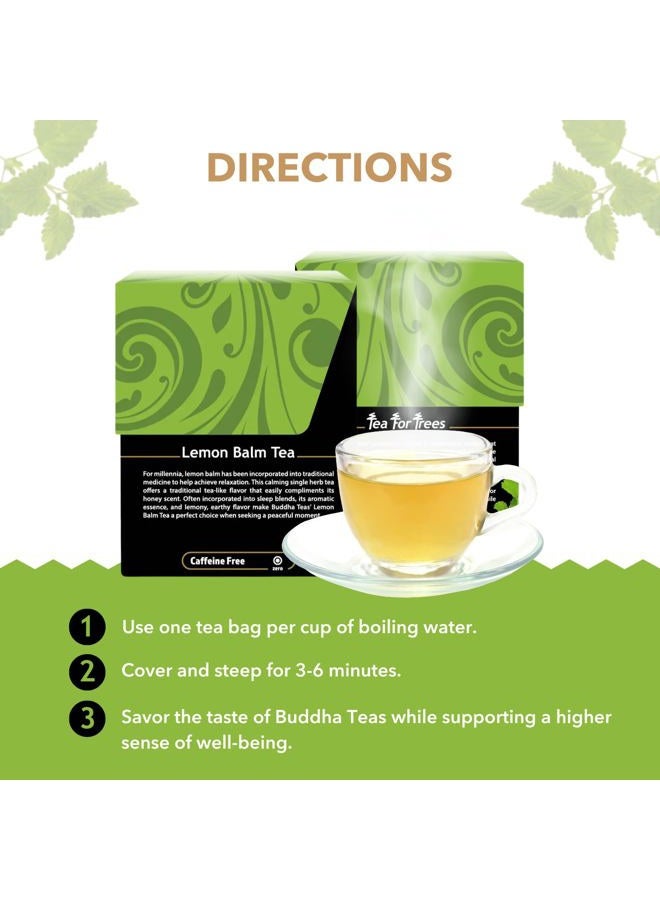 BUDDHA TEAS بلسم الليمون العضوي - حلال OU، عضوي من وزارة الزراعة الأمريكية، عضوي CCOF، 18 كيس شاي خالي من التبييض - Image 4