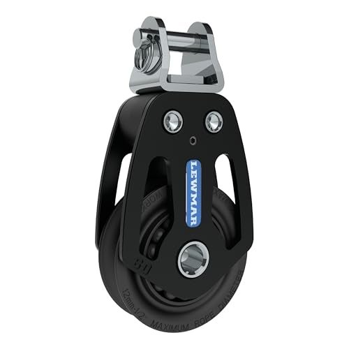 Lewmar 72mm Synchro Block Toggle Head, 2,420 lb Working Load Limit, Accommodates 3/8" - 1/2" Lines, High-Density Free-Spin Bearing, Traveler Compatible - 29927221BK - Image 3