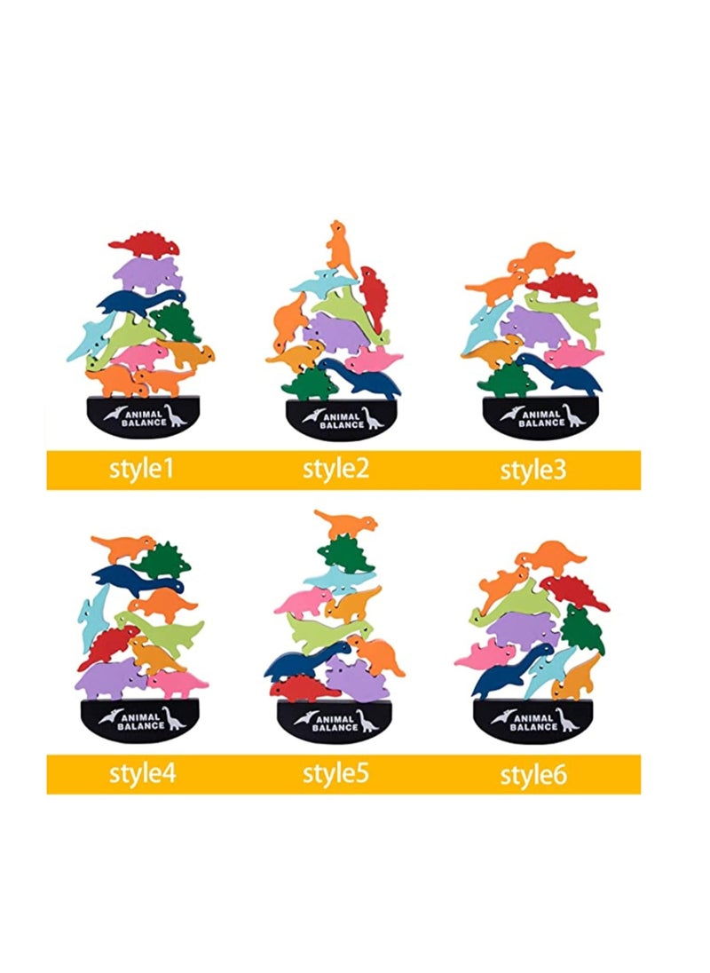 Dinosaur Stacking Toys Balance Wooden Blocks for Kids Boys Fun Toys Educational Game for Kids Fine Motor Skills and Concentration Traning Pre-Schoolers Learning Fine Motor Skills Good Gift  - Image 3
