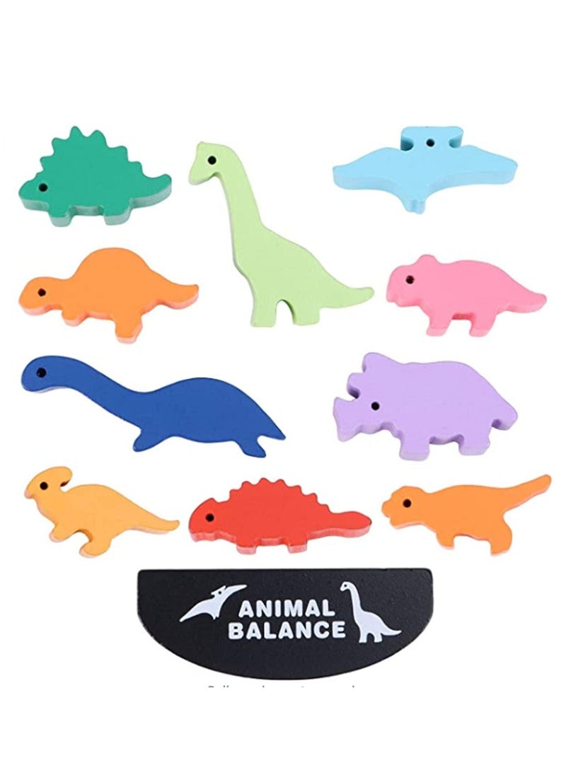 Dinosaur Stacking Toys Balance Wooden Blocks for Kids Boys Fun Toys Educational Game for Kids Fine Motor Skills and Concentration Traning Pre-Schoolers Learning Fine Motor Skills Good Gift  - Image 2