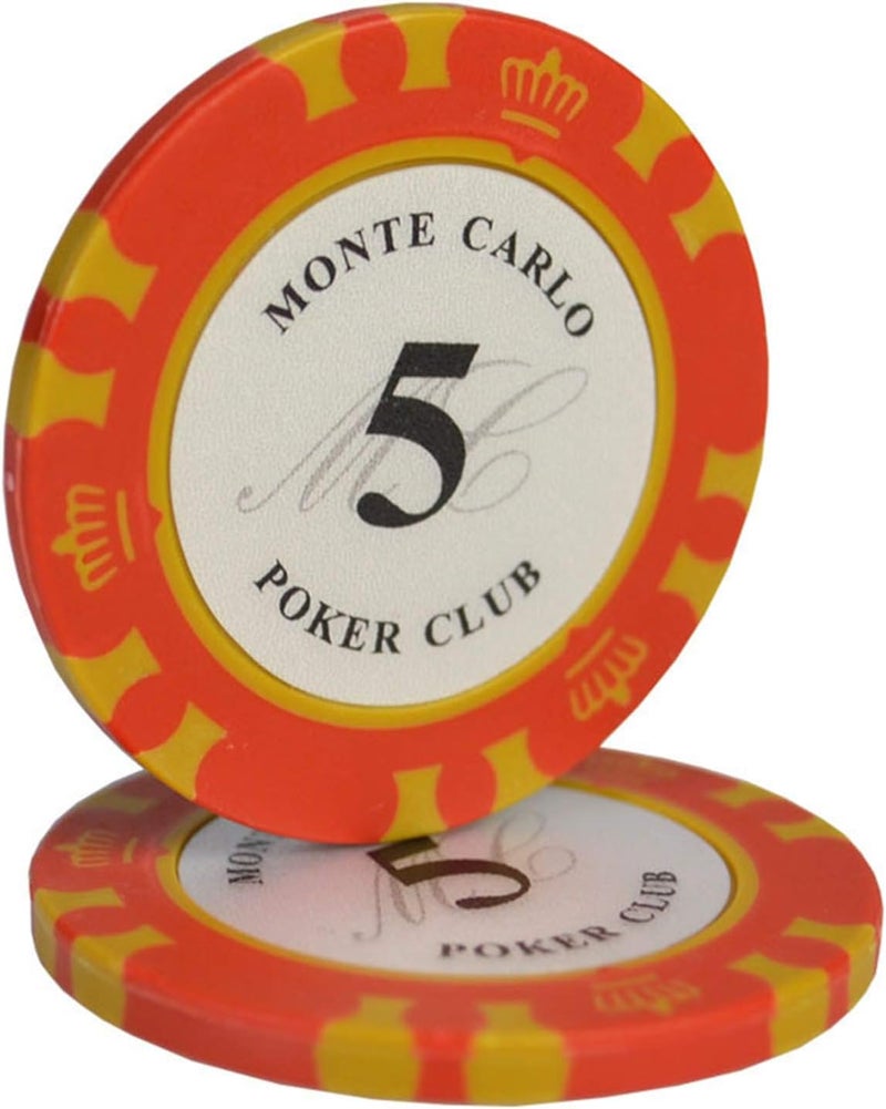 كلاراكو 100 قطعة من رقائق اللعب الطينية لألعاب كازينو تكساس، مناسبة للترفيه في الحفلات، B - Image 5