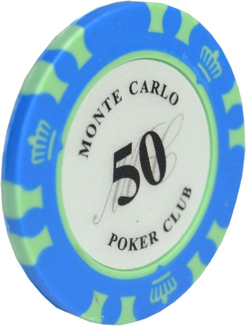 كلاراكو 100 قطعة من رقائق اللعب الطينية لألعاب كازينو تكساس، مناسبة للترفيه في الحفلات، B - Image 2